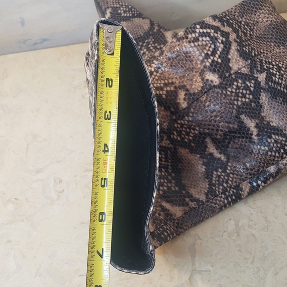 River island block heel thigh knee high slouch snakeskin boots - Picture 13 of 15